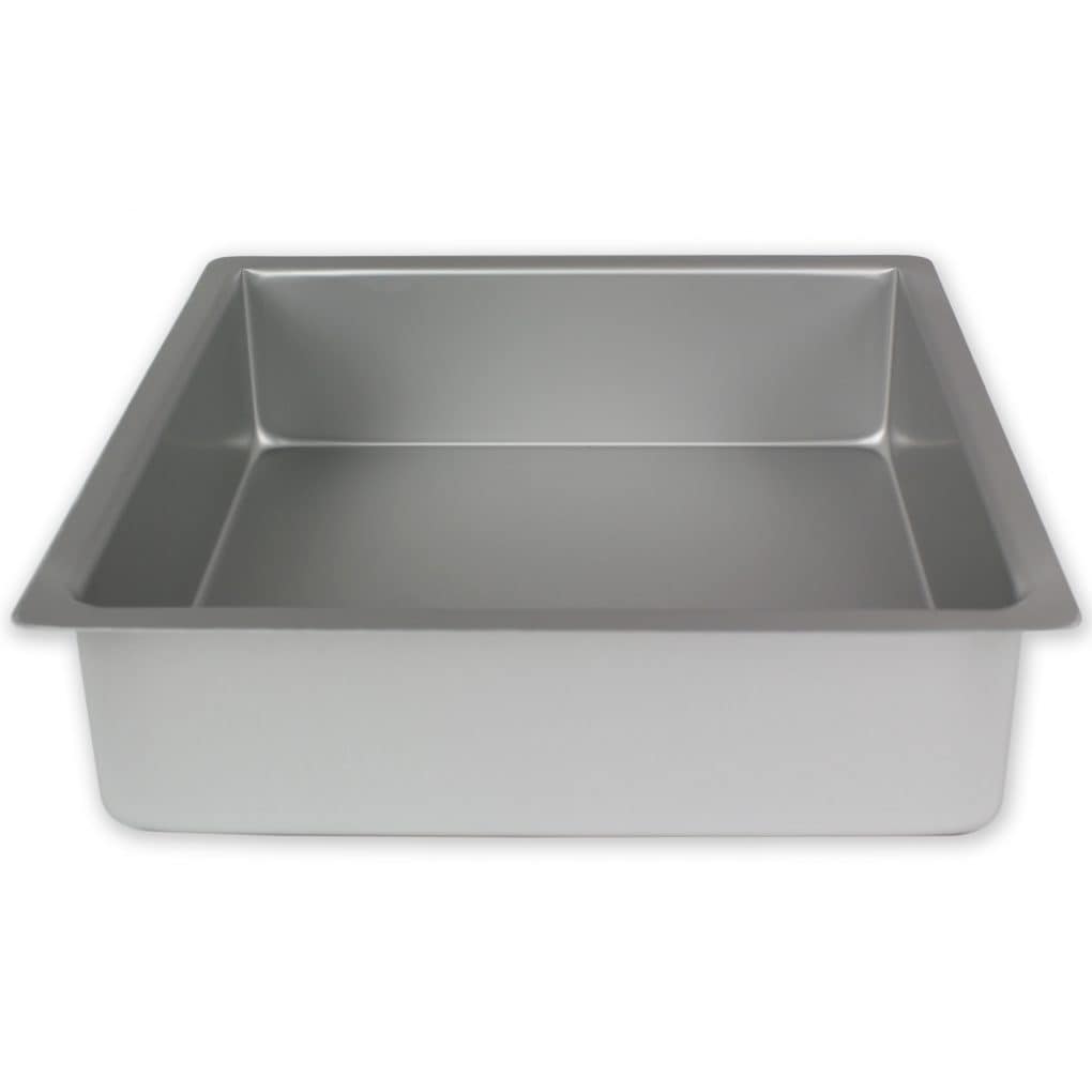 SQR164-SIDE-PME-Anodised-Aluminium-Square-Cake-Pan-16-x-16-x-4-Inch-Deep-Bakeware-Aluminium-Square-Pan.jpg Moule aluminium carré 305 x 305 x 101 mm – Image 1
