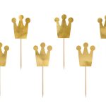 Cupcake topper couronne doré  x6 12 CM - KPM4-019M