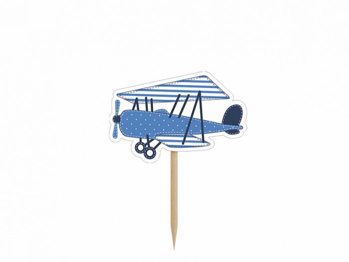 Cupcake topper avion et nuage x6 11,5 CM - KPM6 – Image 4