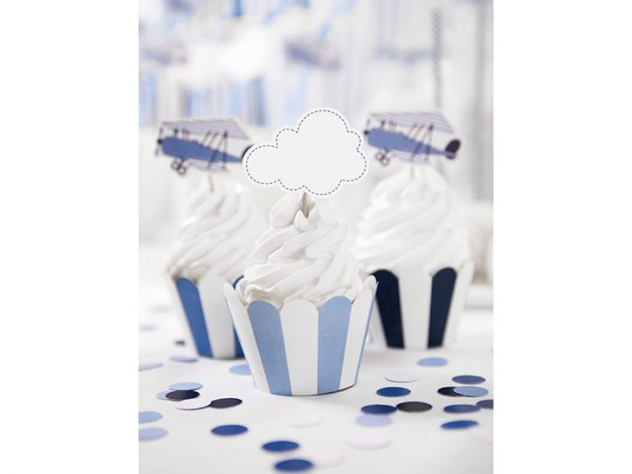 Cupcake topper avion et nuage x6 11,5 CM - KPM6 – Image 2