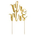 Cake toppers Mr&Mrs doré 25,5 CM - KPT10-019M
