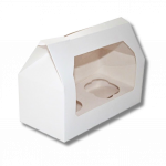 Boite 2 cupcakes blanche 18 x 9 H 7,5 CM