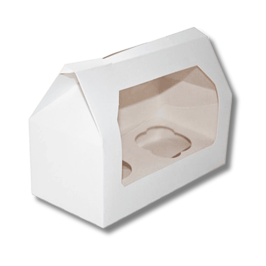 boite blanche transport 2 cupcakes Boite 2 cupcakes blanche 18 x 9 H 7,5 CM – Image 1