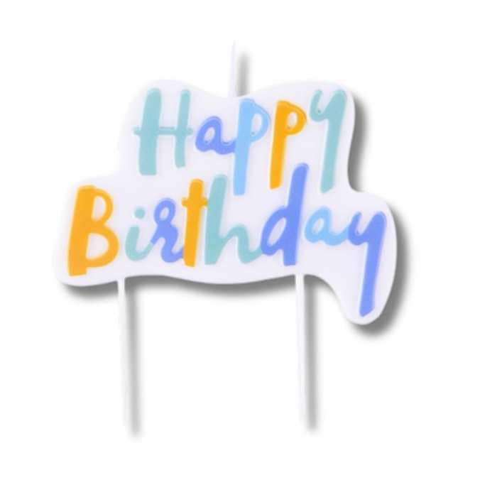 Bougie topper anniversaire bleu pastel – Image 2