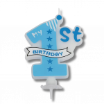 Bougie 1st Birthday bleue