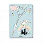 Bougie scintillante cœur hello licorne