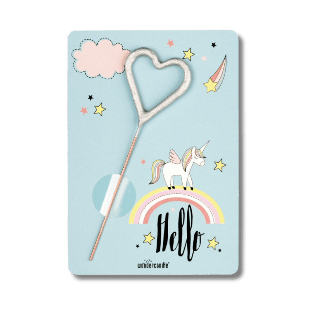 bougie scintillante divers (8) Bougie scintillante cœur hello licorne – Image 1