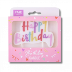 Bougie topper anniversaire rose pastel