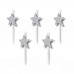 Bougies étoile argent x5 3,5 CM - SCS-7-018B