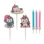 Mix bougies d'anniversaire Licorne
