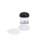 Brosse à vaisselle ronde distributrice de savon avec support – Image 2