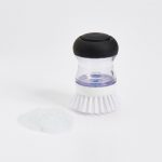 Brosse à vaisselle ronde distributrice de savon avec support – Image 4