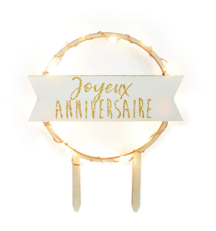 Cake topper led Joyeux Anniversaire – Image 2