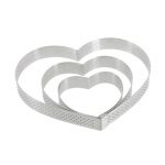 Cercle perforé inox cœur DIAM:18cm H:2cm
