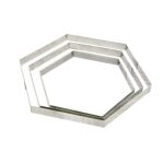 Cercle perforé inox hexagone DIAM:24cm H:2cm