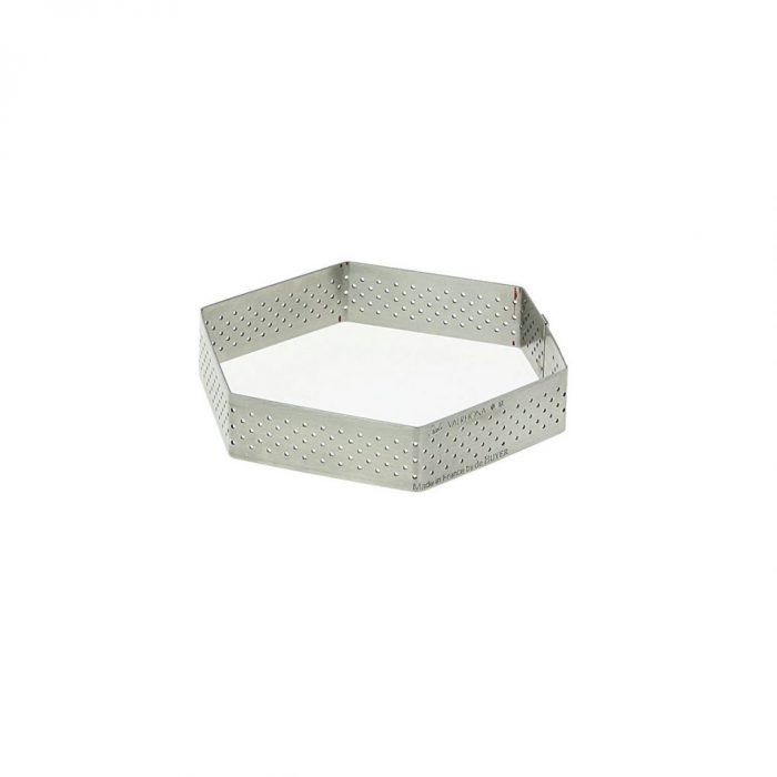 Cercle perforé inox hexagone DIAM:24cm H:2cm – Image 2