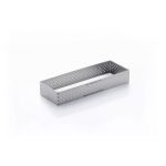 Cercle perforé inox rectangle 28x11cm H:2cm