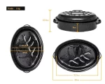 Cocotte Roaster Américaine - Format 40 x 27 x 15cm Blanc – Image 4