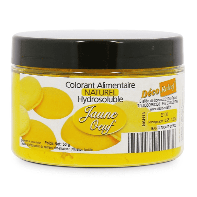 colorant-alimentaire-naturel-hyd (1) Colorant naturel hydrosoluble jaune oeuf 50gr – Image 1