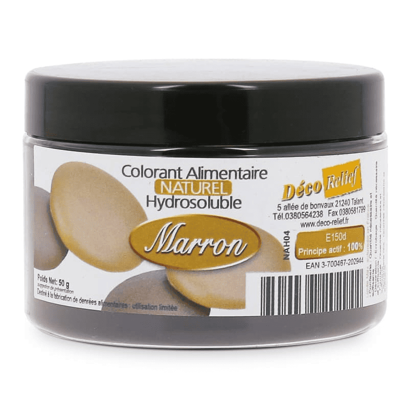colorant-alimentaire-naturel-hyd (2) Colorant naturel hydrosoluble marron 50gr – Image 1