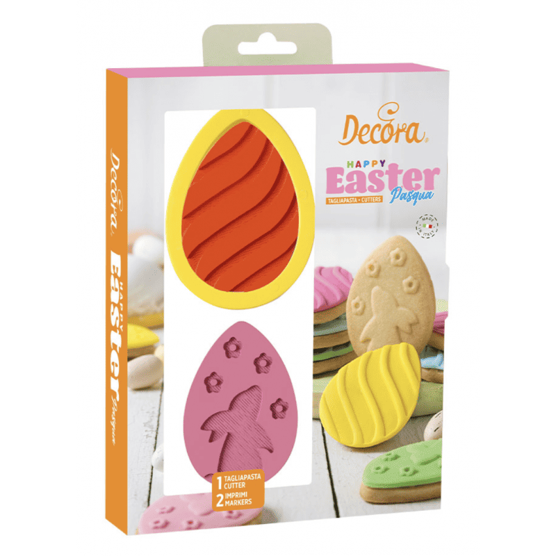 decora-emporte-pièce-et-empreint Set tampon œuf de pâque 1 emporte pièce et 2 tampons – Image 1