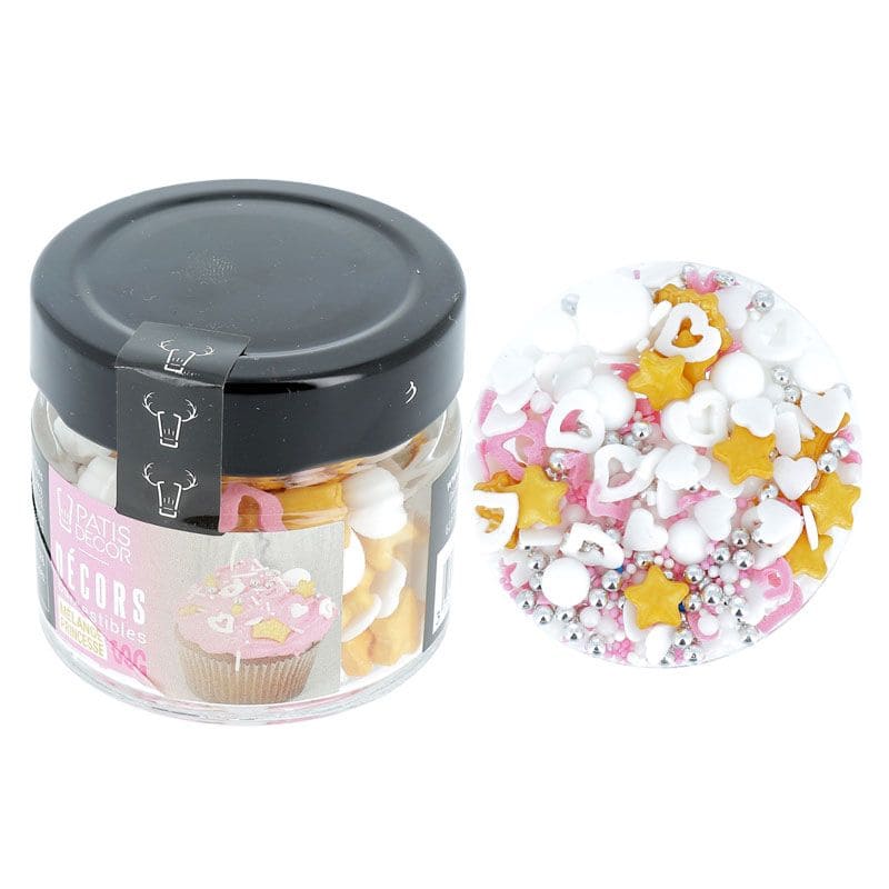 decors-comestibles-melange-princesse-60-g Décors sucre mix princesse 60G – Image 1