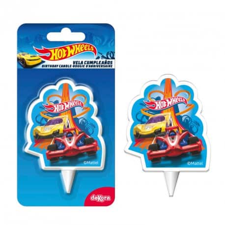 display-12-bougies-2d-hotwheels.jpg Bougie 2D Hot Wheels 7,5 cm – Image 1