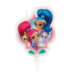 Bougie 2D shimmer et shine 7,5 cm