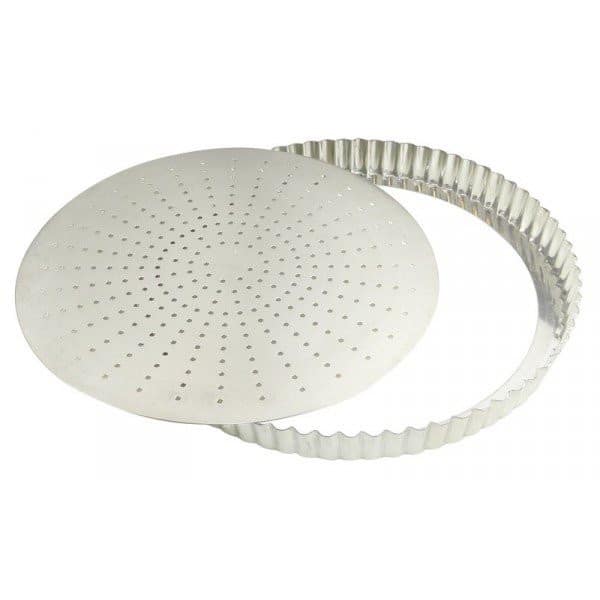 gobel-moule-a-tarte-24-cm-fond-mobile-perfore-126431.jpg Tourtière perforée fer blanc fond amovible Ø 240 MM – Image 1