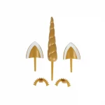 Set déco licorne dorée