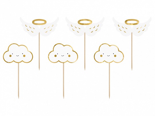 large_KPM28_01_S.jpg Cupcake toppers nuage et ange 12,5 CM - KPM28 – Image 1