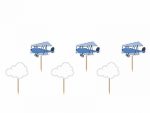 Cupcake topper avion et nuage x6 11,5 CM - KPM6
