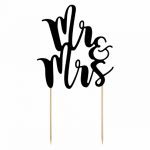 Cake toppers Mr&Mrs noir 25,5 CM - KPT10-010