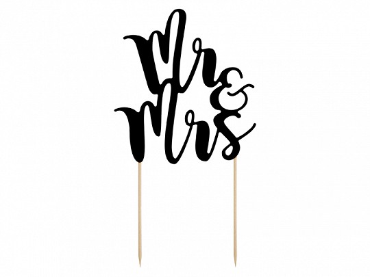 large_KPT10-010_01_S.jpg Cake toppers Mr&Mrs noir 25,5 CM - KPT10-010 – Image 1