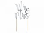 Cake toppers Mr&Mrs argent 25,5 CM - KPT10-018M