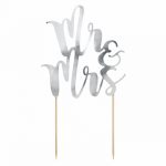 Cake toppers Mr&Mrs argent 25,5 CM - KPT10-018M