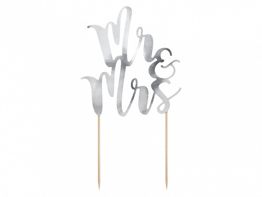 large_KPT10-018M_01_S.jpg Cake toppers Mr&Mrs argent 25,5 CM - KPT10-018M – Image 1