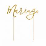 Cake toppers mariage or 22,5 CM - KPT26-019M