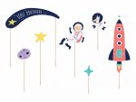 Cupcake topper espace party x7 15 - 20 CM - KPT37