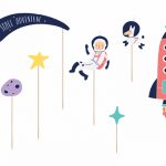 Cupcake topper espace party x7 15 - 20 CM - KPT37