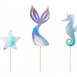 Cake topper sirène mer x3 18 - 24,5 CM - KPT47-017