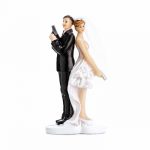 Figurine topper mariés agent secret 14,5 CM - PF48