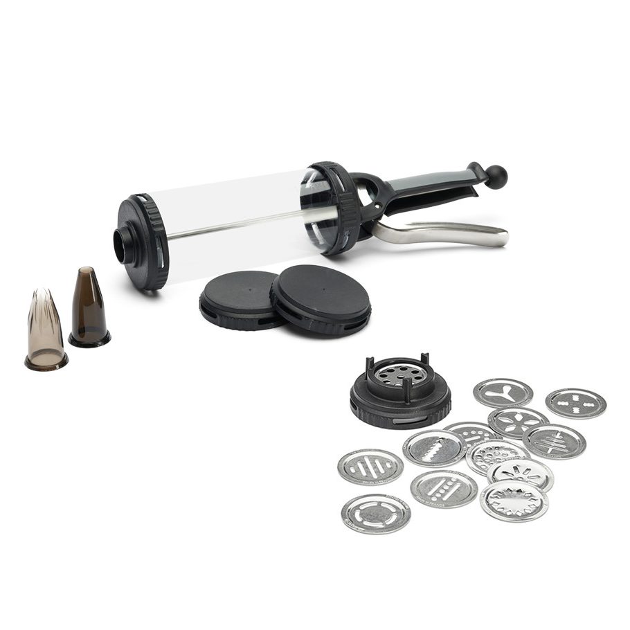 le-tube-poche-a-douille-automatique-et-accessoires (1) Kit le tube avec 2 douilles, 13 disques à biscuits – Image 1