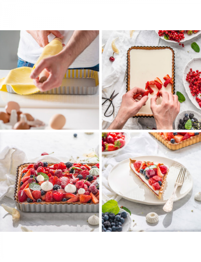 Moule à tarte 32 X 22 X 3,5 CM Antiadhésif Avec Fond Amovible – Image 3