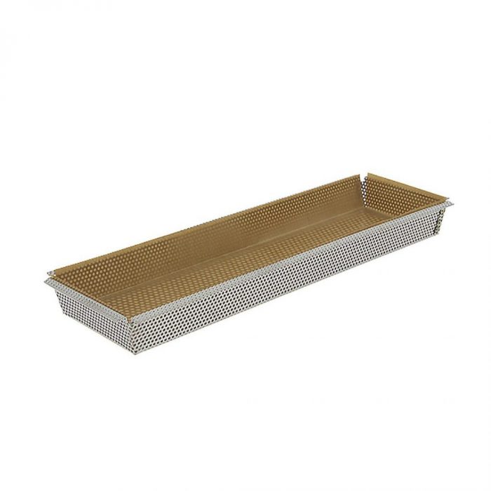Moule rectangle à fond amovible 350 x 105 H 35 MM avec tissus de cuisson – Image 2