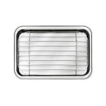 Plaque à dresser avec grille inox 26 x 18,5 x 2 CM