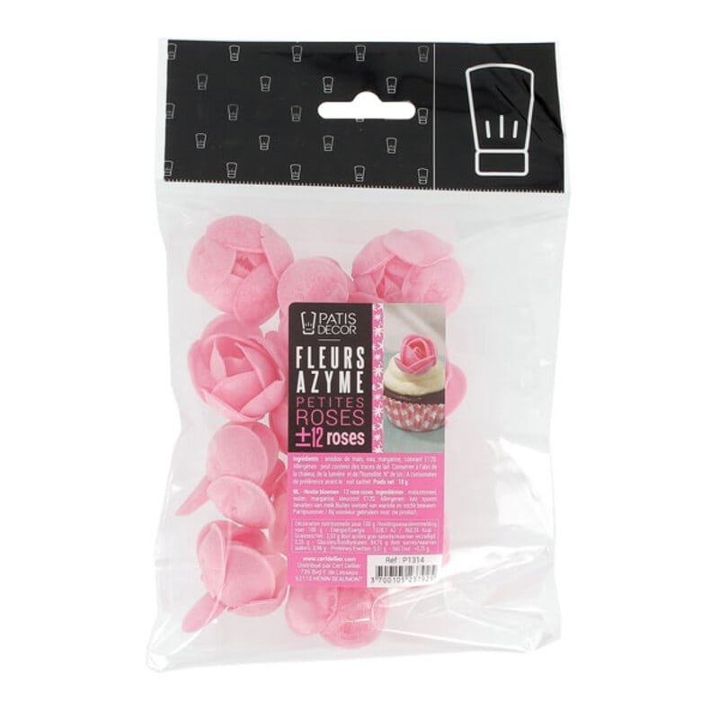 petites-roses-roses-en-azyme-patisdecor-x12 Petites roses roses en azyme Patisdécor x12 – Image 1