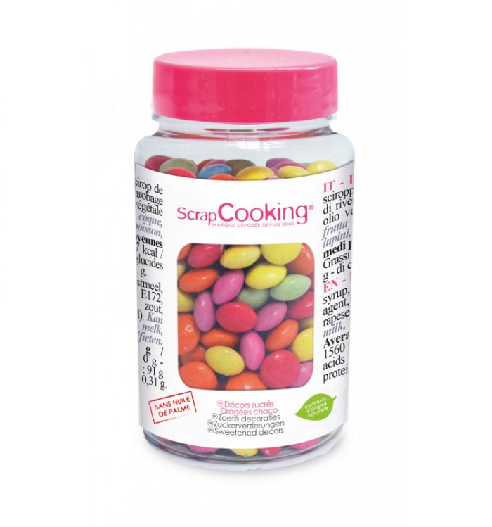 Pot de décors sucrés dragées choco multicolores – Image 2