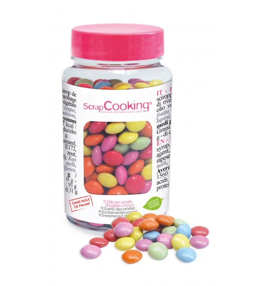 Pot de décors sucrés dragées choco multicolores – Image 1