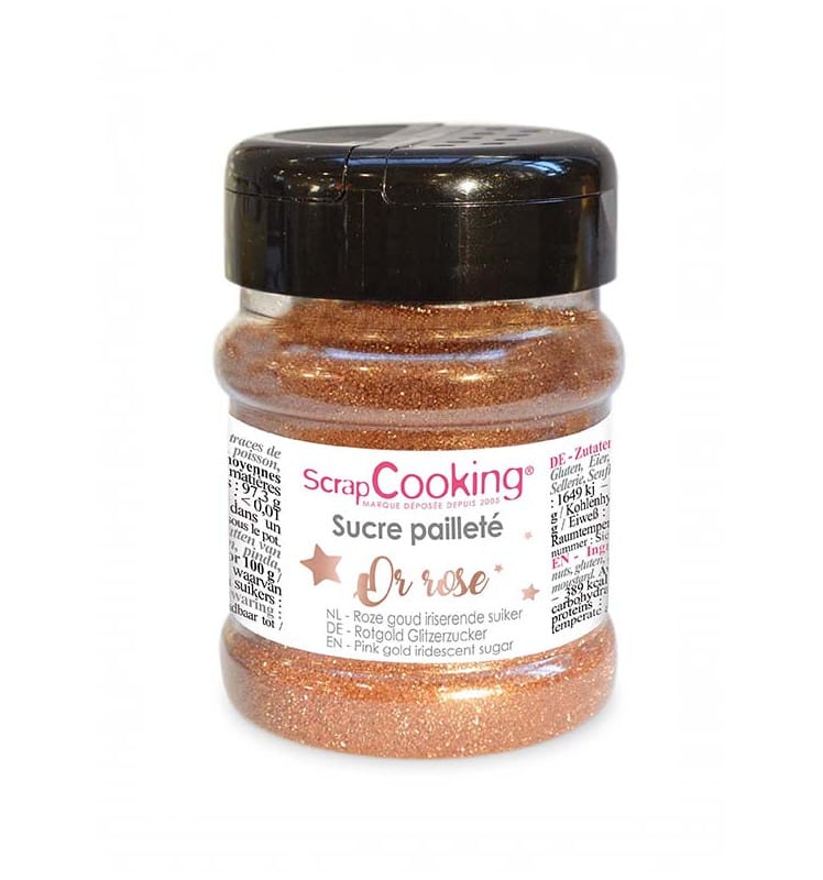 rose-gold-iridescent-sugar-160g.jpg Pot de sucre pailleté or rose 160g – Image 1